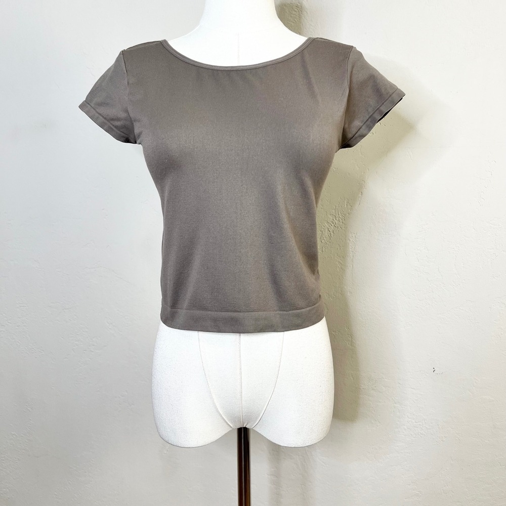 Intimately Free People Brown Seamless Short Sleeve Crop Top T-shirt Stretchy M/L